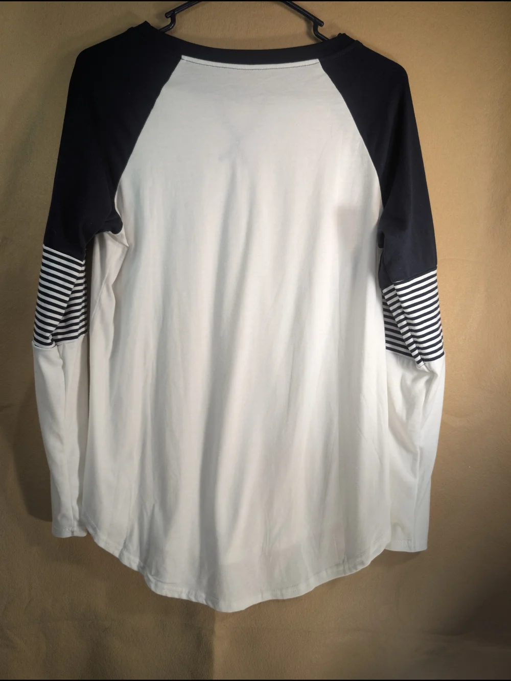 Women’s Long Sleeve Raglan Top - White and Black